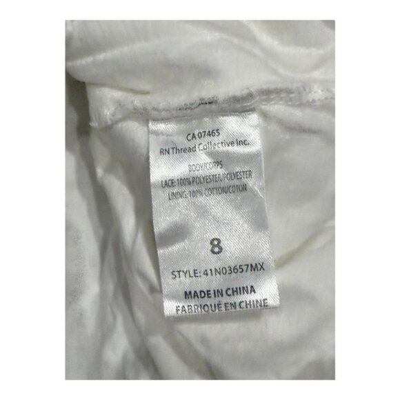 Mexx Kids Dress Girls 8 White Lace Floral Short Sleeve Lined Party Formal Youth - Picture 5 of 6